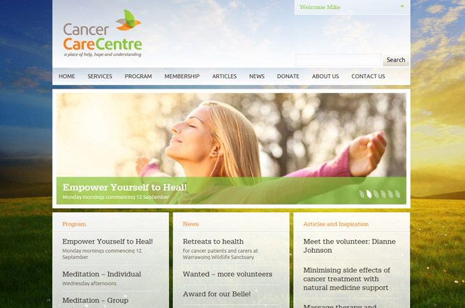 Website design - Cancer Care Centre