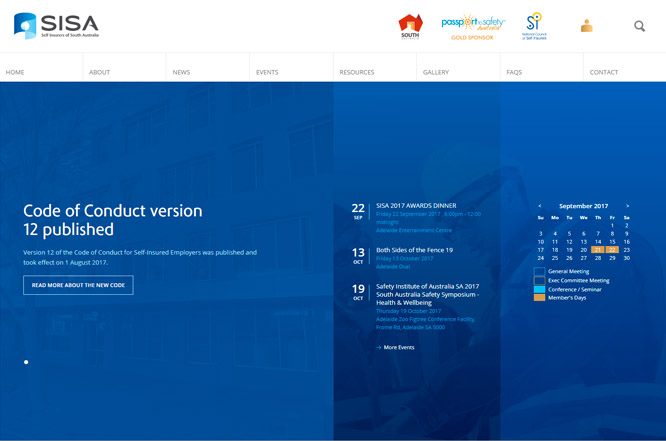 Website design - Self Insurers of South Australia